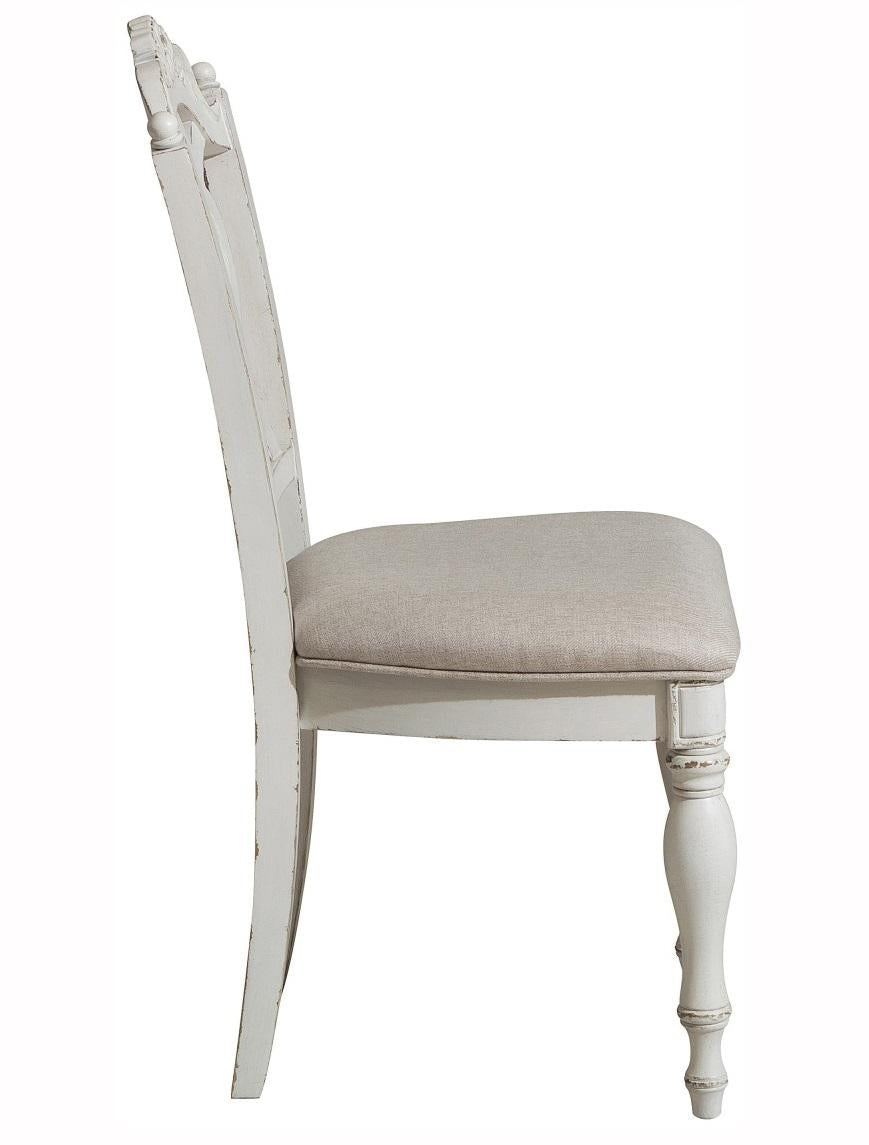 Cinderella Chair in Antique White with Grey Rub-Through 1386NW-11C - Furniture 4 Less Outlet (Salinas,CA)