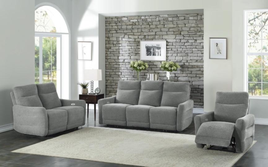 Edition Power Double Lay Flat Reclining Loveseat in Dove Grey 9804DV-2PWH - Furniture 4 Less Outlet (Salinas,CA)
