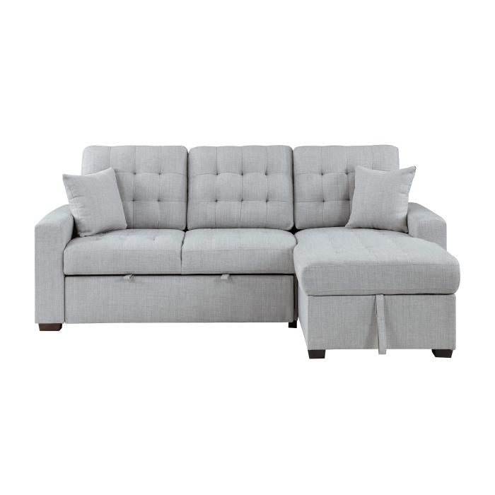 9916GY2LLRC - (2)2-Piece Sectional with Pull-out Bed and Right Chaise with Hidden Storage - Furniture 4 Less Outlet (Salinas,CA)