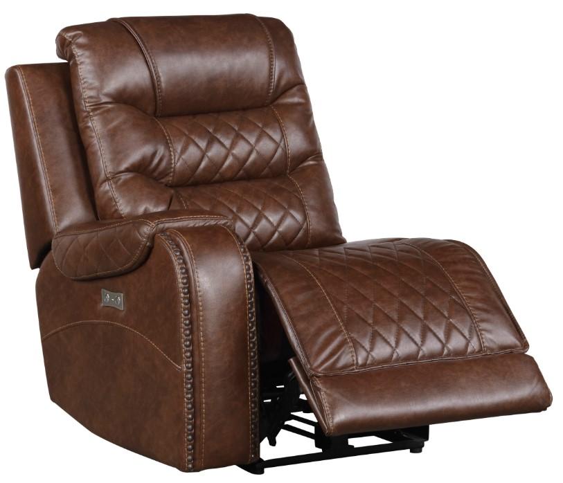 Putnam Power Left Side Reclining Chair with USB Port in Brown 9405BR-LRPW - Furniture 4 Less Outlet (Salinas,CA)