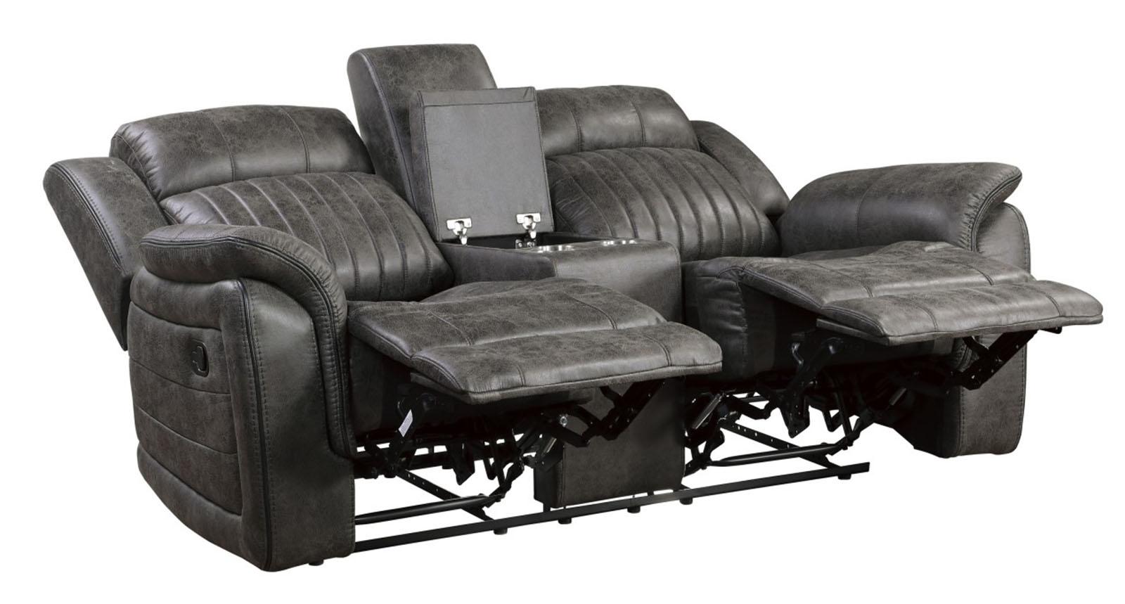 Centeroak Double Reclining Loveseat in Gray 9479BRG-2 - Furniture 4 Less Outlet (Salinas,CA)