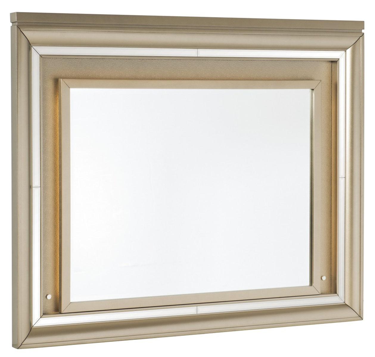 Loudon Mirror with LED Lighting in Champagne Metallic 1515-6 - Furniture 4 Less Outlet (Salinas,CA)