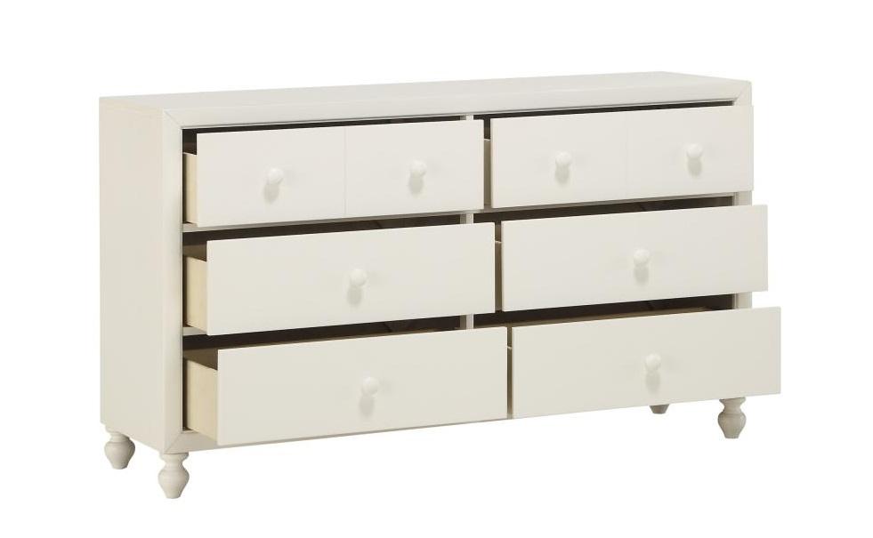Wellsummer 6 Drawer Dresser in White 1803W-5 - Furniture 4 Less Outlet (Salinas,CA)