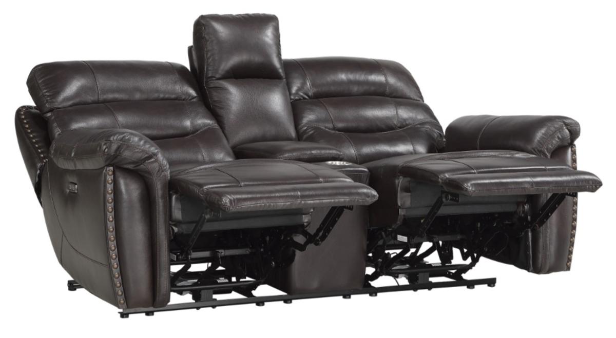 Lance Power Double Reclining Loveseat with Power Headrests in Brown 9527BRW-2PWH - Furniture 4 Less Outlet (Salinas,CA)