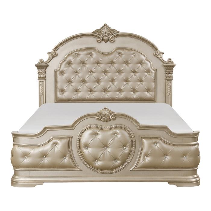 Antoinetta Queen Panel Bed in Champagne Wood 1919NC-1 - Furniture 4 Less Outlet (Salinas,CA)
