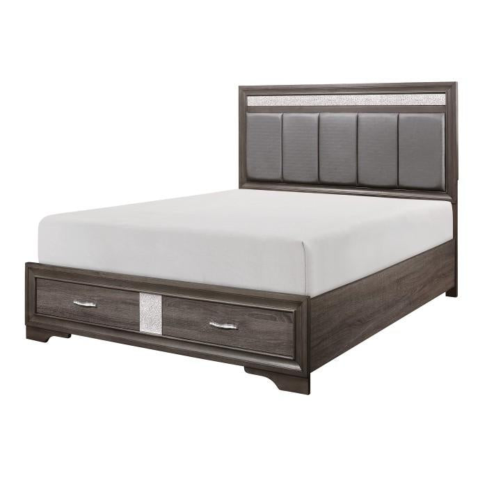 Luster (3) Queen Platform Bed with Footboard Storage - Furniture 4 Less Outlet (Salinas,CA)