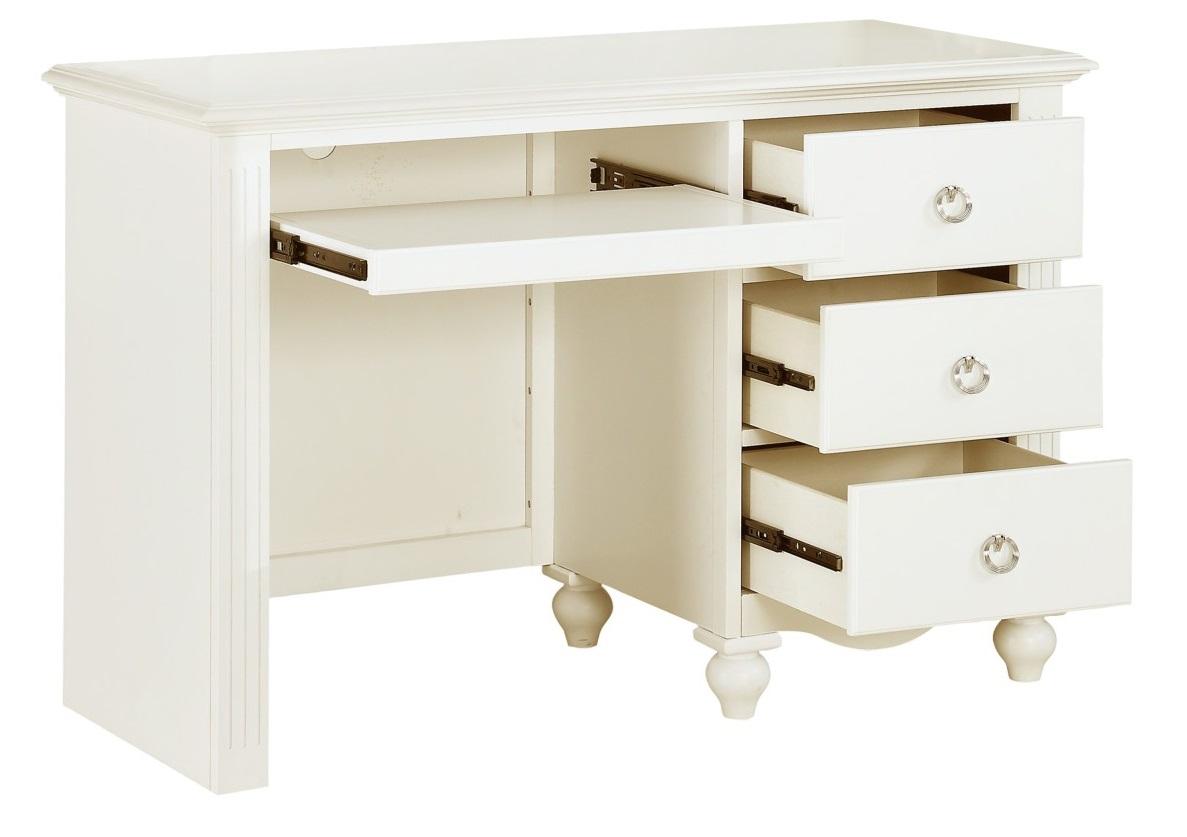 Meghan 3 Drawer Writing Desk in White 2058WH-15 - Furniture 4 Less Outlet (Salinas,CA)