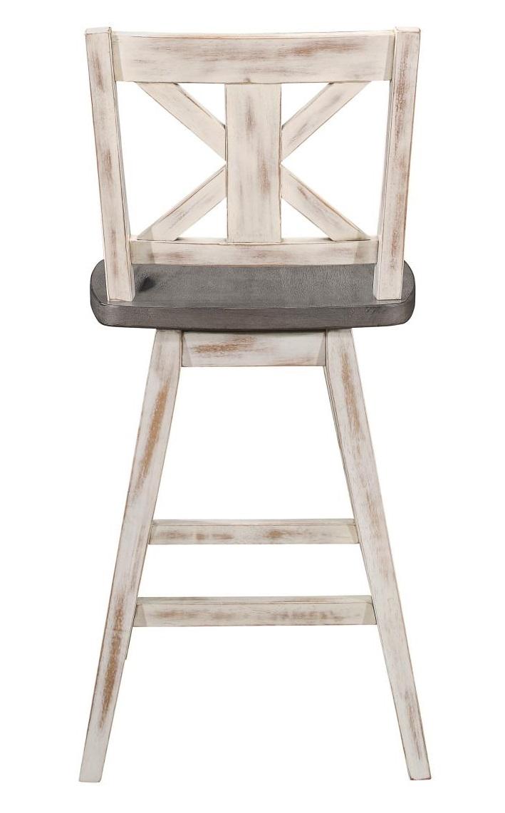 Amsonia Swivel Counter Height Chair in Gray and White (Set of 2) - Furniture 4 Less Outlet (Salinas,CA)