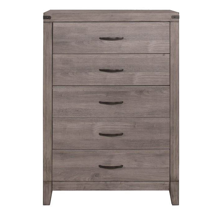 Woodrow 5 Drawer Chest in Gray 2042-9 - Furniture 4 Less Outlet (Salinas,CA)