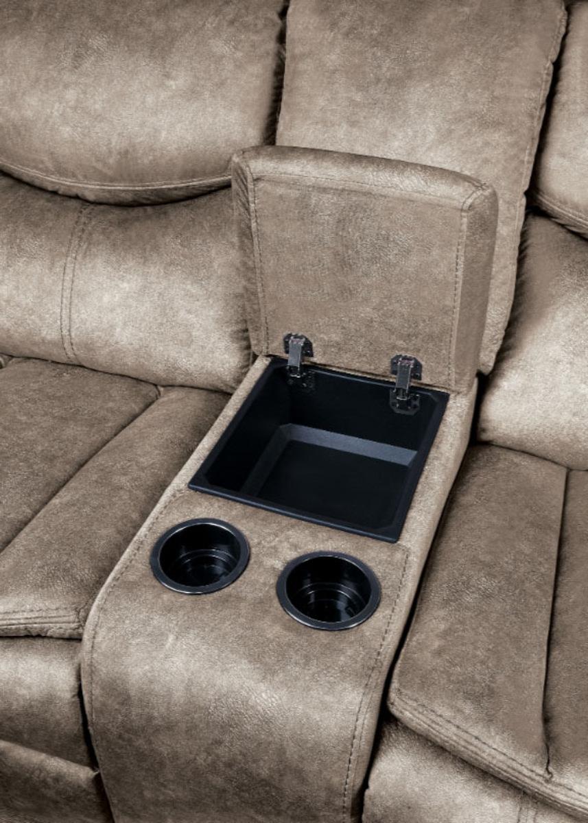Bastrop Double Glider Reclining Loveseat in Brown 8230FBR-2 - Furniture 4 Less Outlet (Salinas,CA)