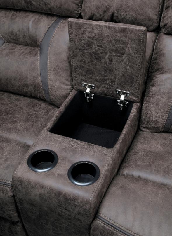 Madrona Double Reclining Loveseat in Dark Brown 9989DB-2 - Furniture 4 Less Outlet (Salinas,CA)