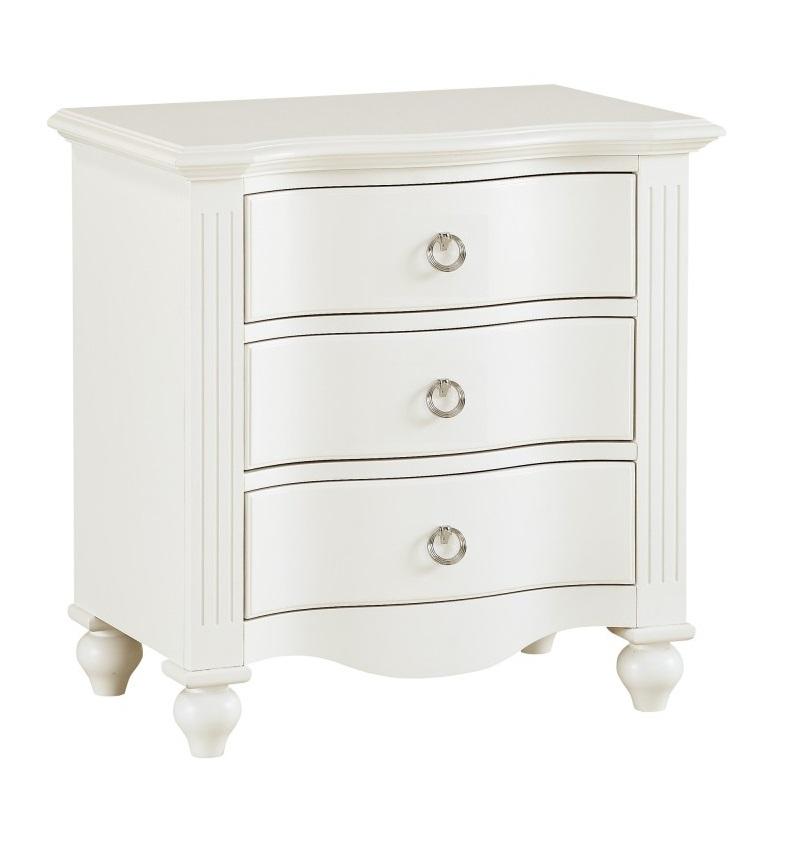 Meghan 3 Drawer Nightstand in White 2058WH-4 - Furniture 4 Less Outlet (Salinas,CA)