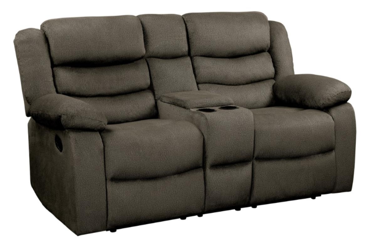 Discus Double Reclining Loveseat in Brown 9526BR-2 - Furniture 4 Less Outlet (Salinas,CA)
