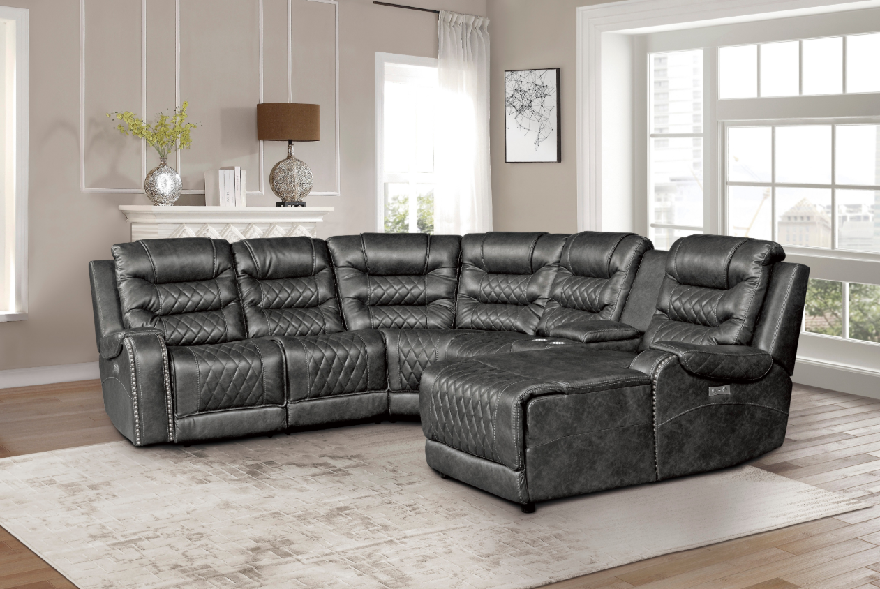 Putnam Power Left Side Reclining Chair with USB Port in Gray 9405GY-LRPW - Furniture 4 Less Outlet (Salinas,CA)