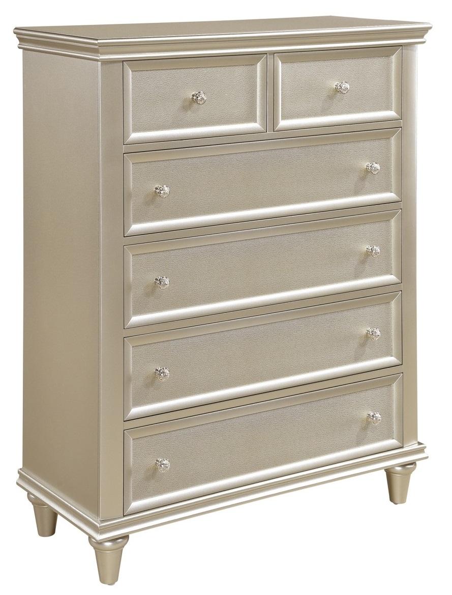 Celandine 6 Drawer Chest in Silver 1928-9 - Furniture 4 Less Outlet (Salinas,CA)