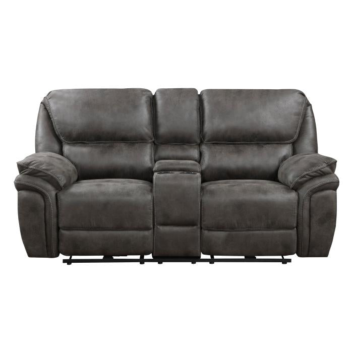 8517GRY-2PW - Power Double Reclining Love Seat with Center Console - Furniture 4 Less Outlet (Salinas,CA)