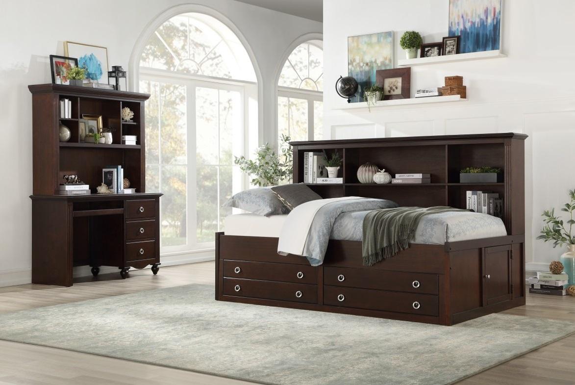 Meghan 3-Drawer Writing Desk in Espresso - Furniture 4 Less Outlet (Salinas,CA)