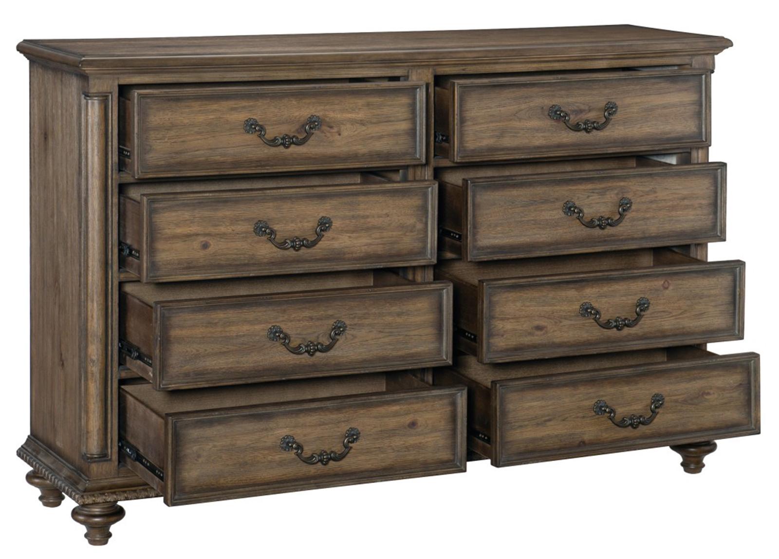 Rachelle 8 Drawer Dresser in Weathered Pecan 1693-5 - Furniture 4 Less Outlet (Salinas,CA)
