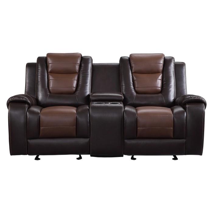 9470BR-2 - Double Glider Reclining Love Seat with Center Console - Furniture 4 Less Outlet (Salinas,CA)