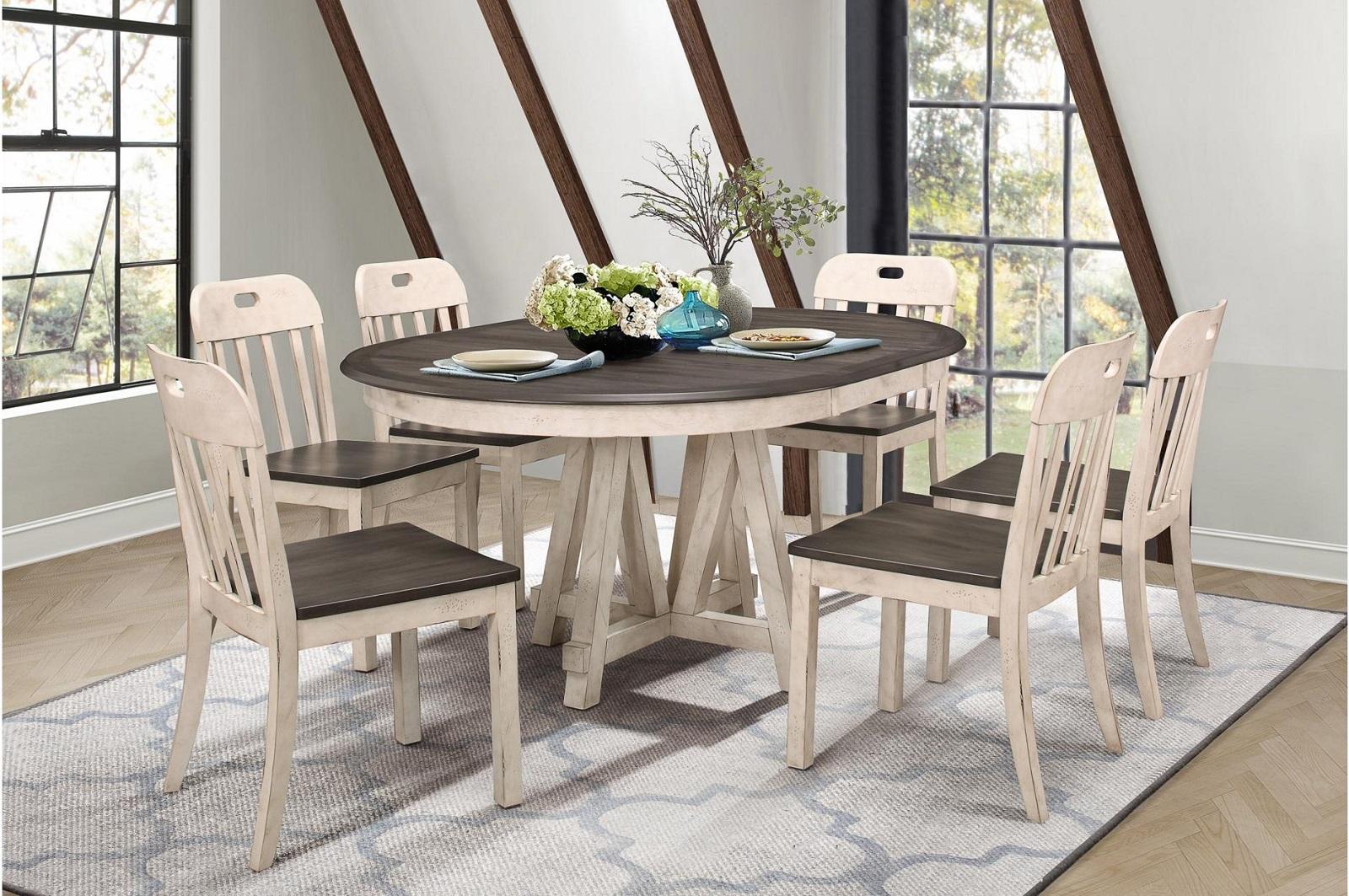 Clover Side Chair in White & Gray (Set of 2) - Furniture 4 Less Outlet (Salinas,CA)