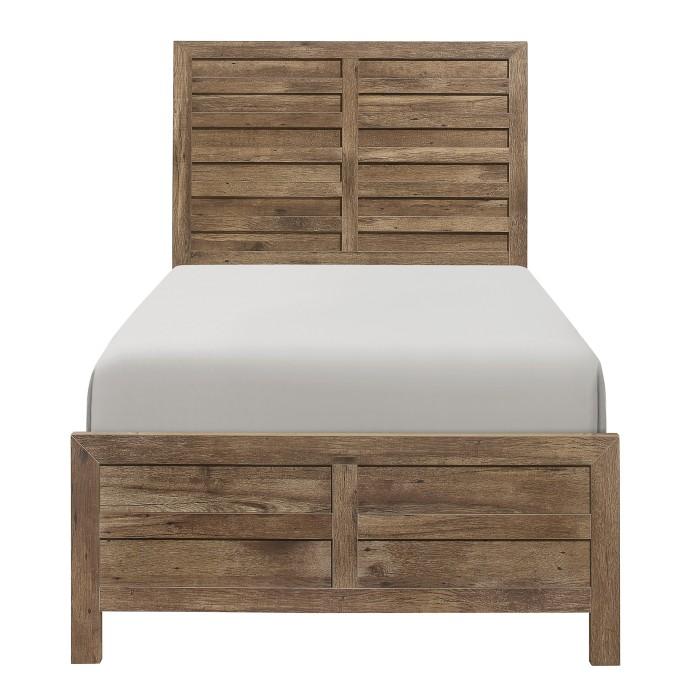 Mandan Twin Panel Bed in Weathered Pine 1910T-1 - Furniture 4 Less Outlet (Salinas,CA)