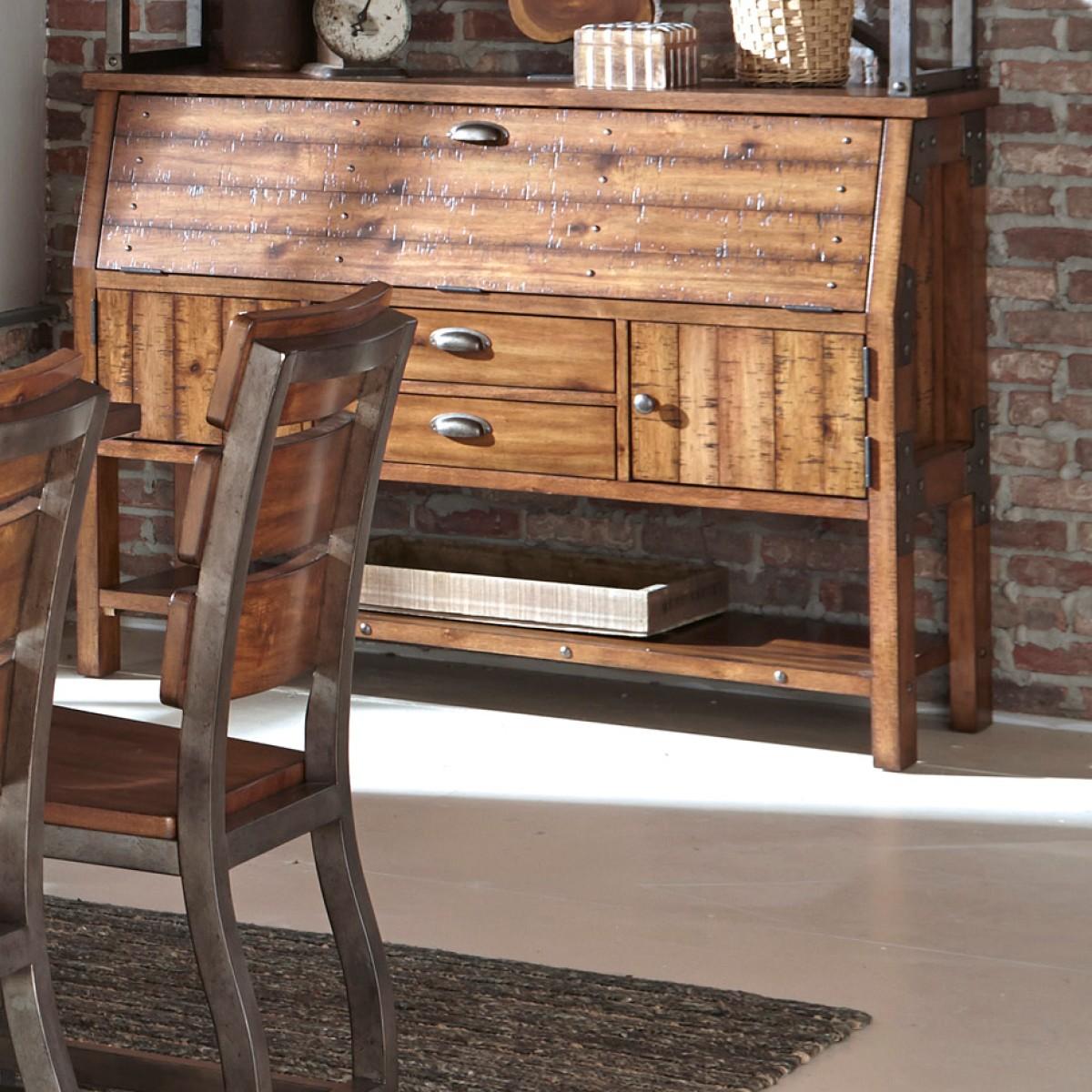 Holverson Buffet/Server in Rustic Brown 1715-55 - Furniture 4 Less Outlet (Salinas,CA)