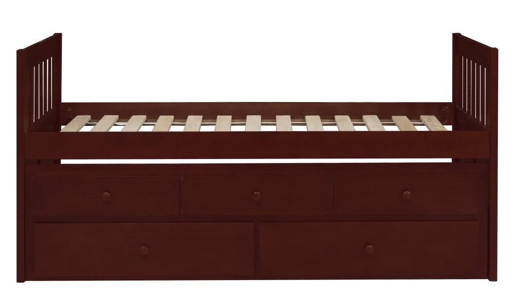Rowe Twin/Twin Trundle Bed w/ Two Storage Drawers in Dark Cherry B2013PRDC-1 - Furniture 4 Less Outlet (Salinas,CA)
