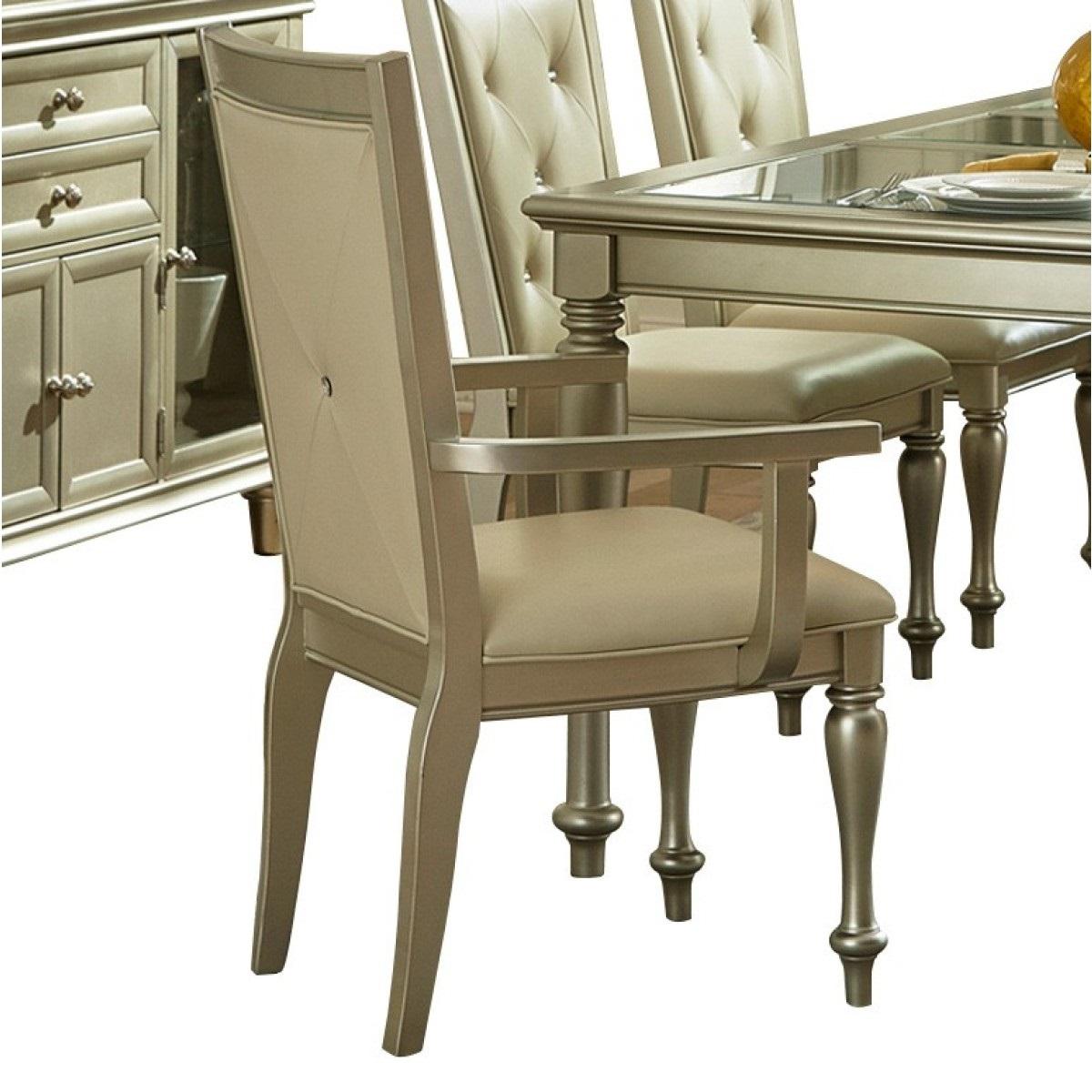 Celandine Arm Chair in Silver (Set of 2) - Furniture 4 Less Outlet (Salinas,CA)