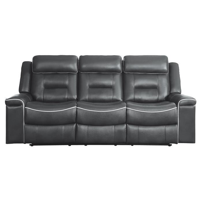 Darwan Double Lay Flat Reclining Sofa in Dark Gray - Furniture 4 Less Outlet (Salinas,CA)