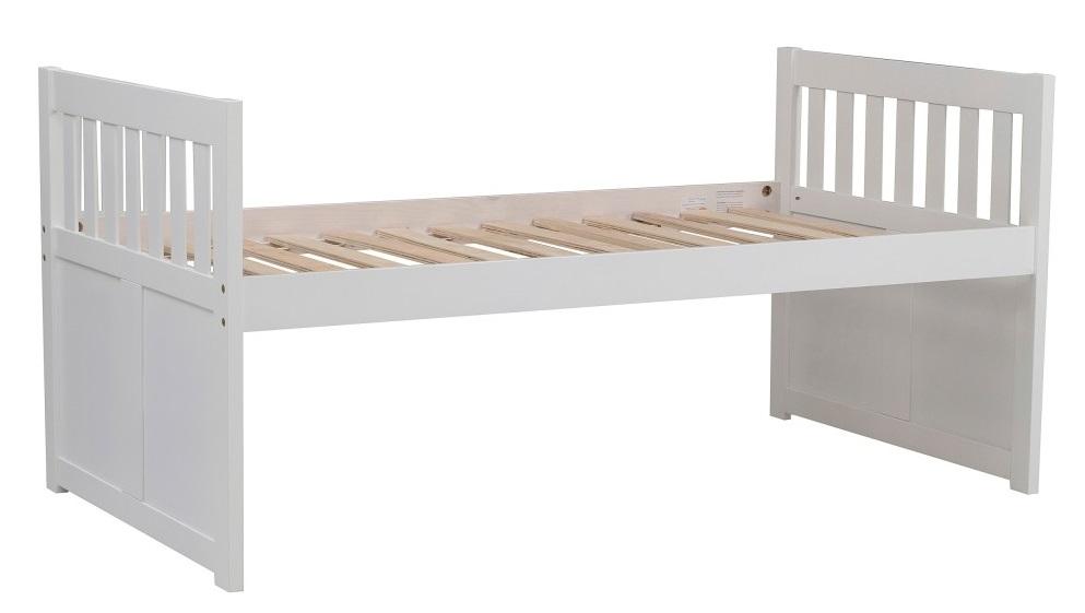 Galen Twin/Twin Trundle Bed with Storage in White B2053PRW-1 - Furniture 4 Less Outlet (Salinas,CA)