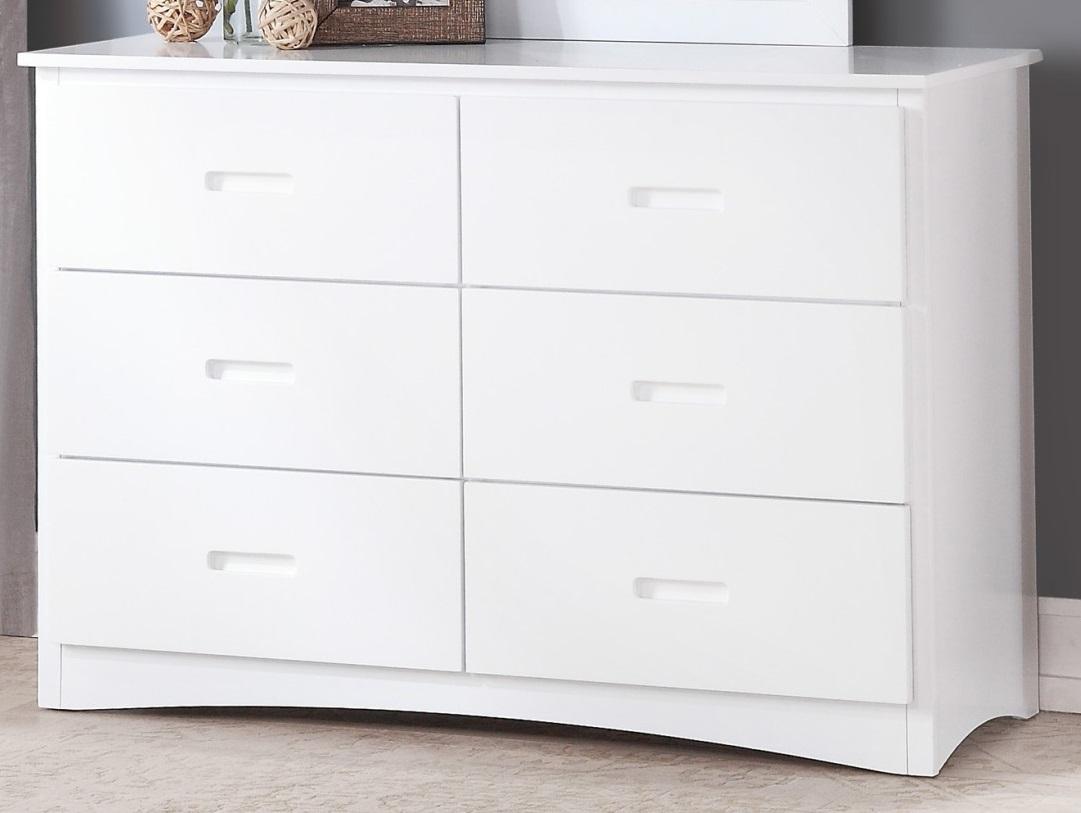 Galen 6 Drawer Dresser in White B2053W-5 - Furniture 4 Less Outlet (Salinas,CA)