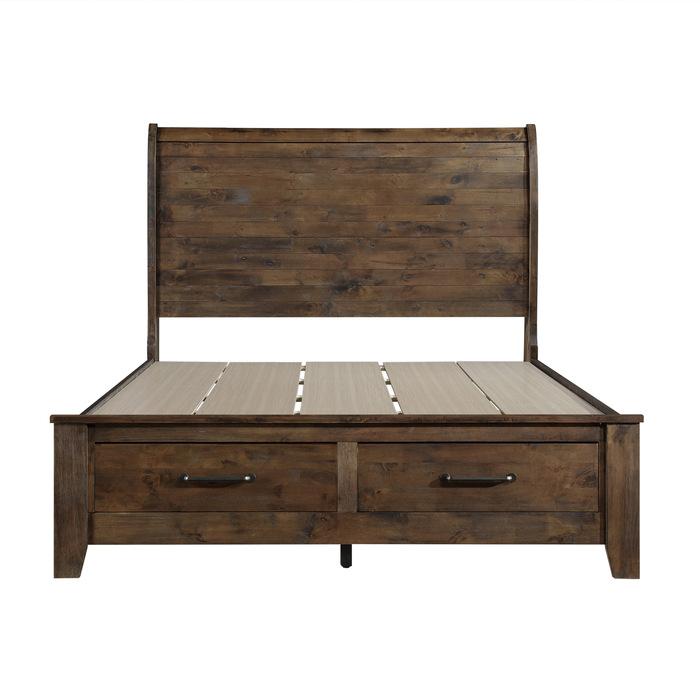 Jerrick (3)California King Sleigh Platform Bed with Footboard Storage - Furniture 4 Less Outlet (Salinas,CA)