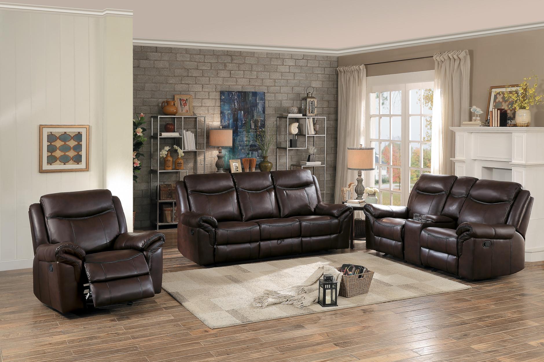 Aram Glider Reclining Chair in Brown 8206BRW-1 - Furniture 4 Less Outlet (Salinas,CA)