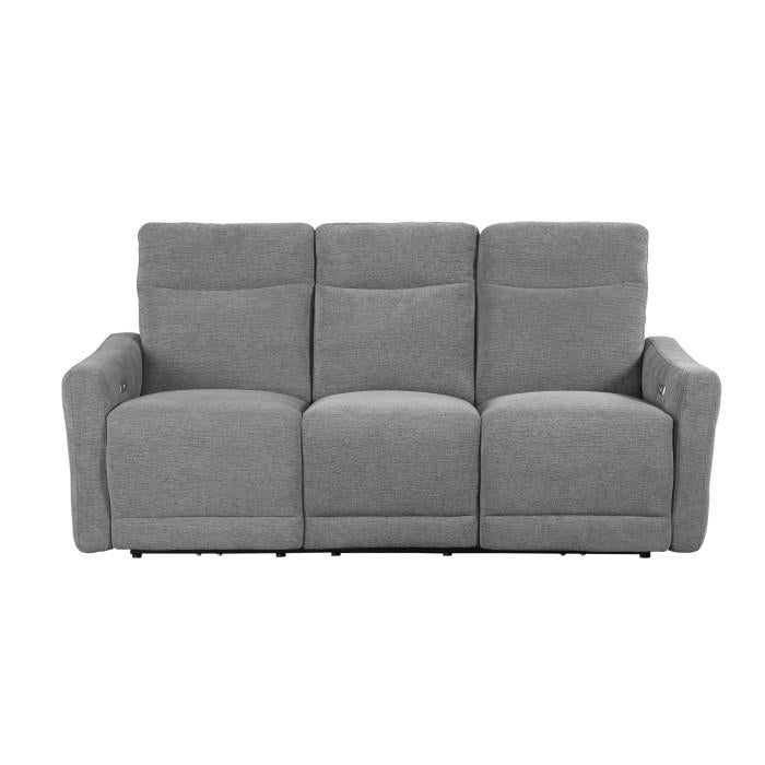 Edition Power Double Lay Flat Reclining Sofa in Dove Grey 9804DV-3PWH - Furniture 4 Less Outlet (Salinas,CA)