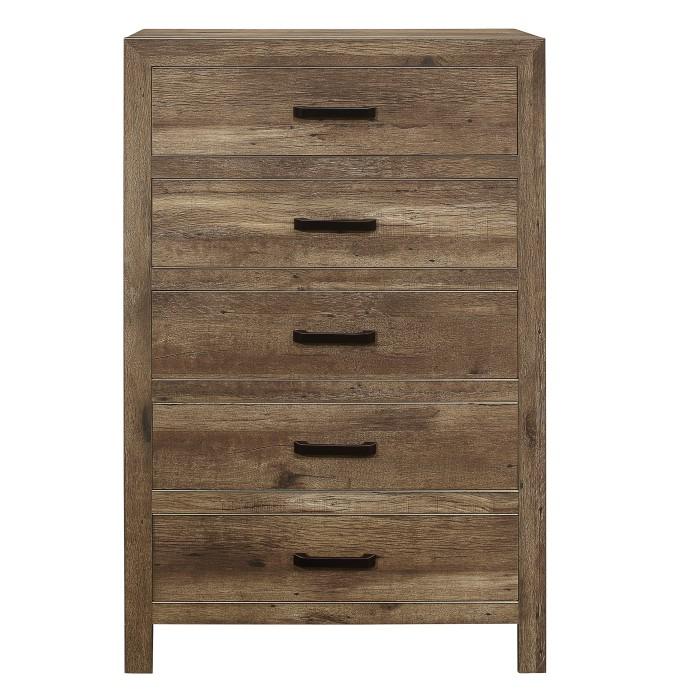 Mandan 5 Drawer Chest in Weathered Pine 1910-9 - Furniture 4 Less Outlet (Salinas,CA)