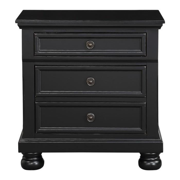 Laurelin 3 Drawer Nightstand in Black 1714BK-4 - Furniture 4 Less Outlet (Salinas,CA)