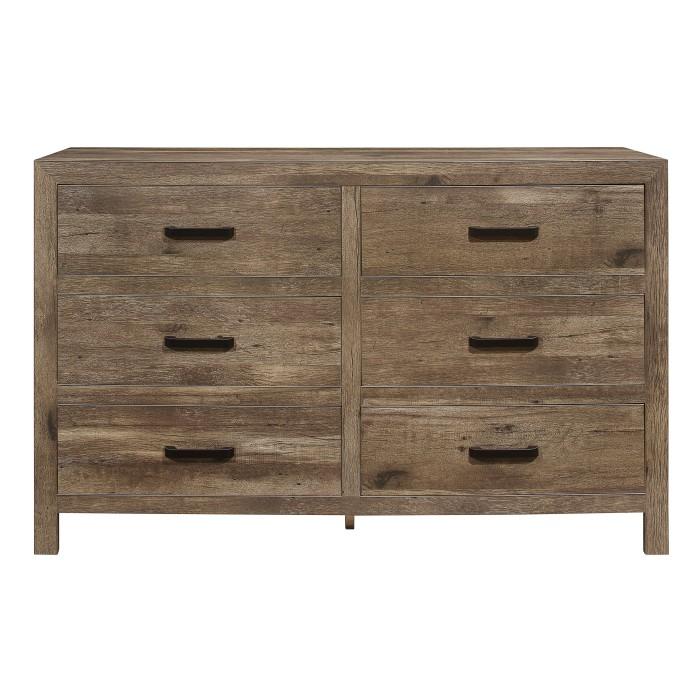 Mandan 6 Drawer Dresser in Weathered Pine 1910-5 - Furniture 4 Less Outlet (Salinas,CA)