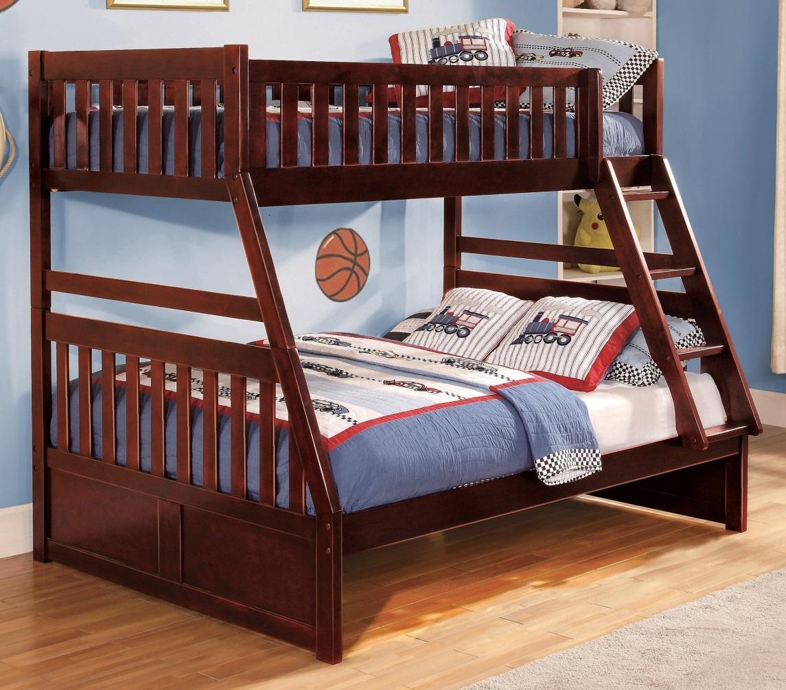 Rowe Twin/Full Bunk Bed in Dark Cherry B2013TFDC-1 - Furniture 4 Less Outlet (Salinas,CA)