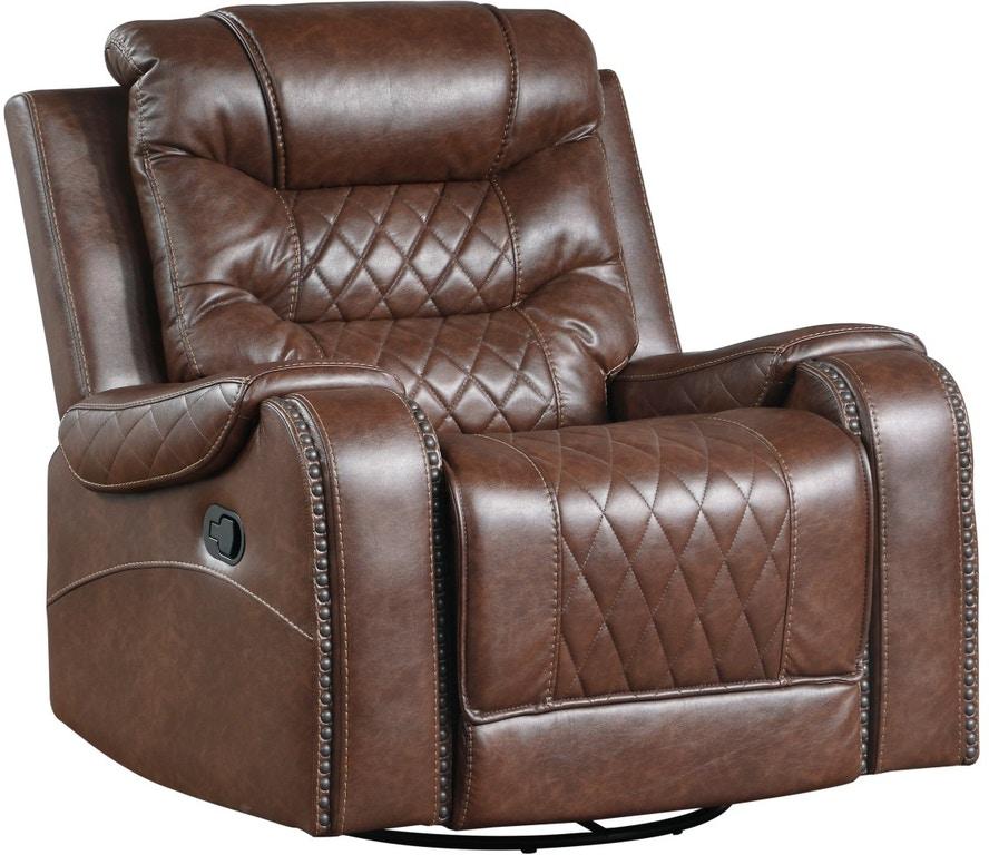 Putnam Swivel Glider Reclining Chair in Brown 9405BR-1 - Furniture 4 Less Outlet (Salinas,CA)