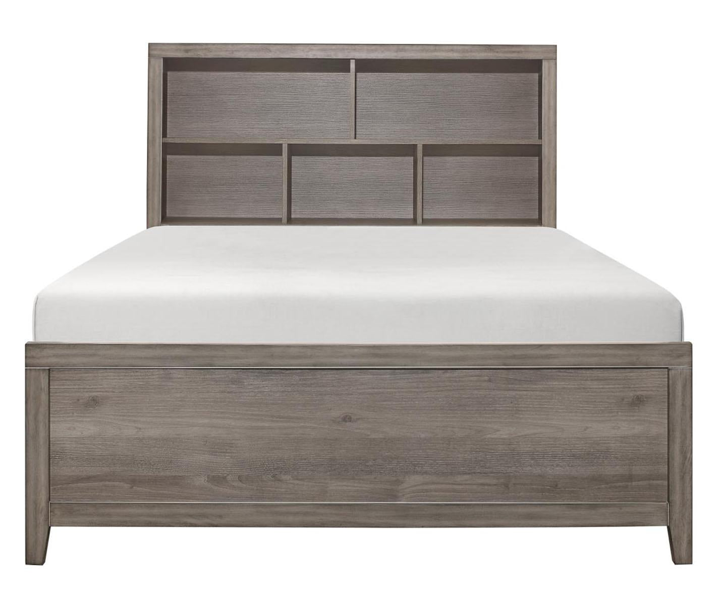 Woodrow Queen Platform Bed in Gray 2042NB-1 - Furniture 4 Less Outlet (Salinas,CA)