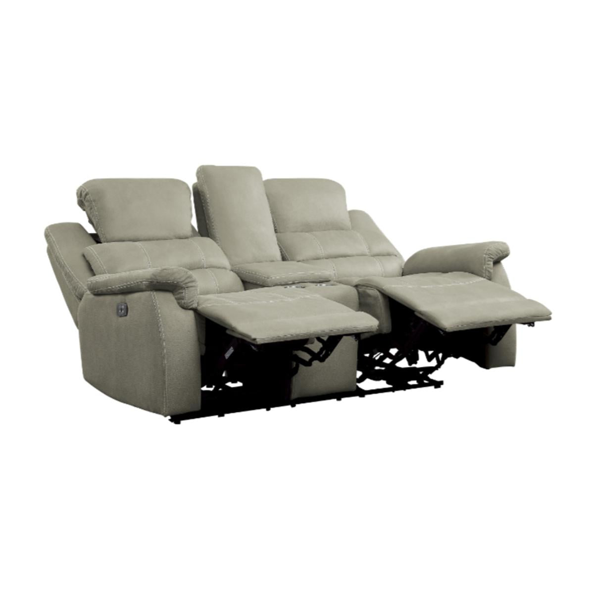 Shola Power Double Reclining Loveseat in Gray - Furniture 4 Less Outlet (Salinas,CA)