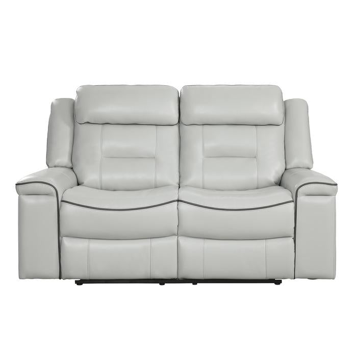 Darwan Double Lay Flat Reclining Loveseat in Light Gray - Furniture 4 Less Outlet (Salinas,CA)