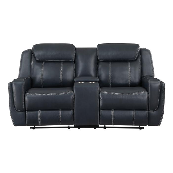 8516BU-2 - Double Reclining Love Seat with Center Console, Receptacles and USB Ports - Furniture 4 Less Outlet (Salinas,CA)