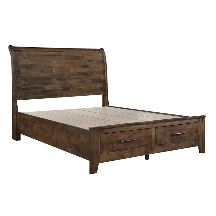 Jerrick (3)California King Sleigh Platform Bed with Footboard Storage - Furniture 4 Less Outlet (Salinas,CA)
