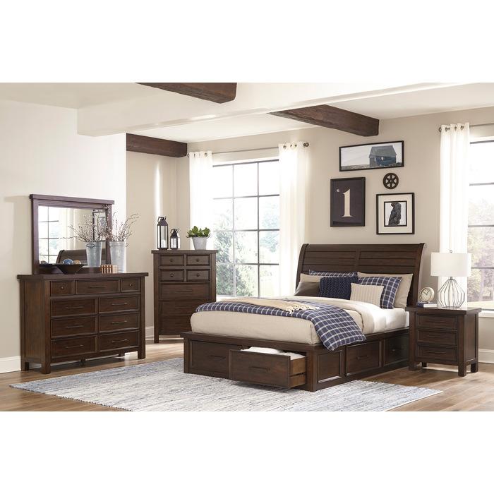Logandale (4) Eastern King Platform Bed with Footboard Storage - Furniture 4 Less Outlet (Salinas,CA)