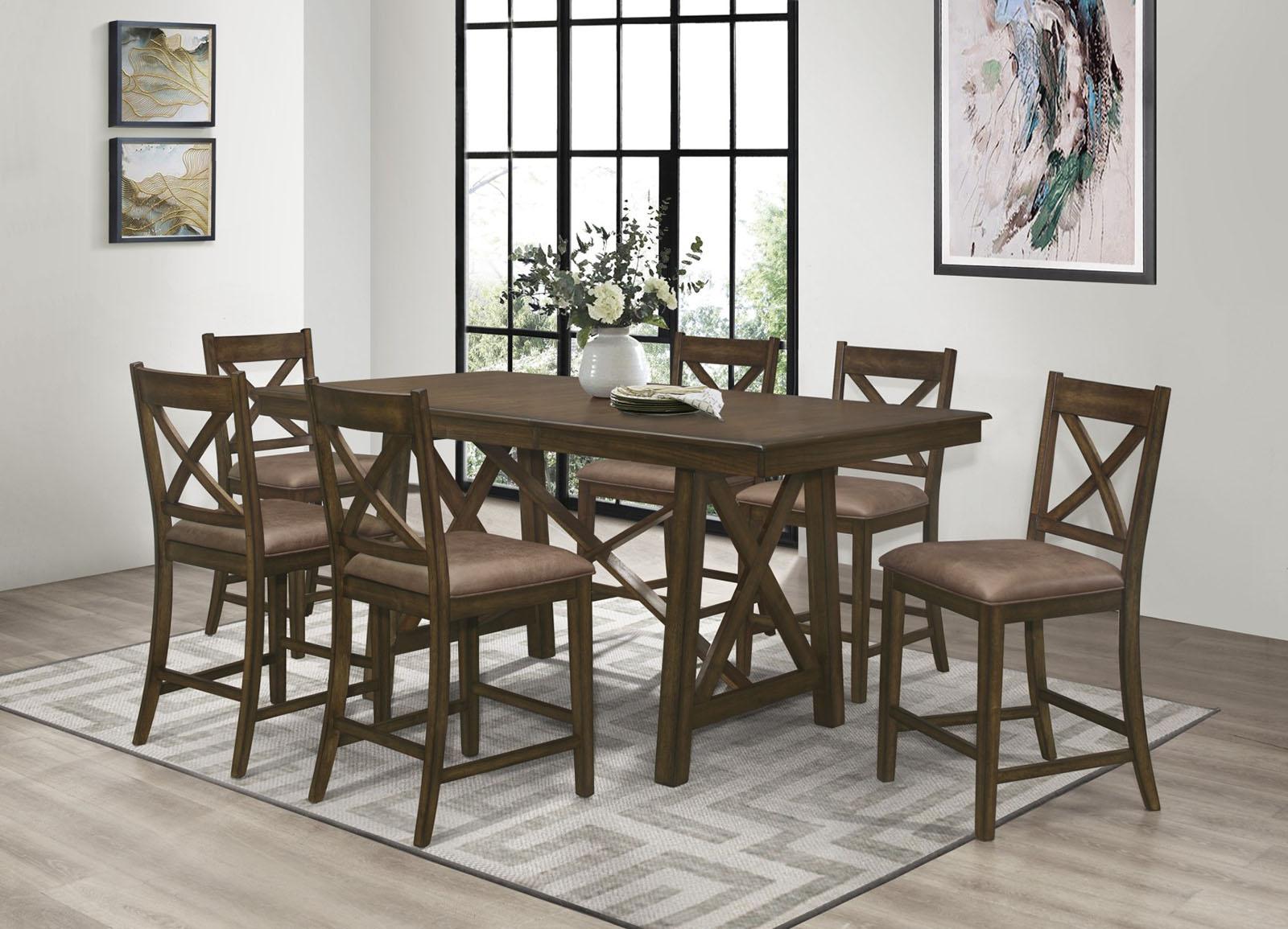 Levittown Counter Height Chair in Brown (Set of 2) 5757-24 - Furniture 4 Less Outlet (Salinas,CA)