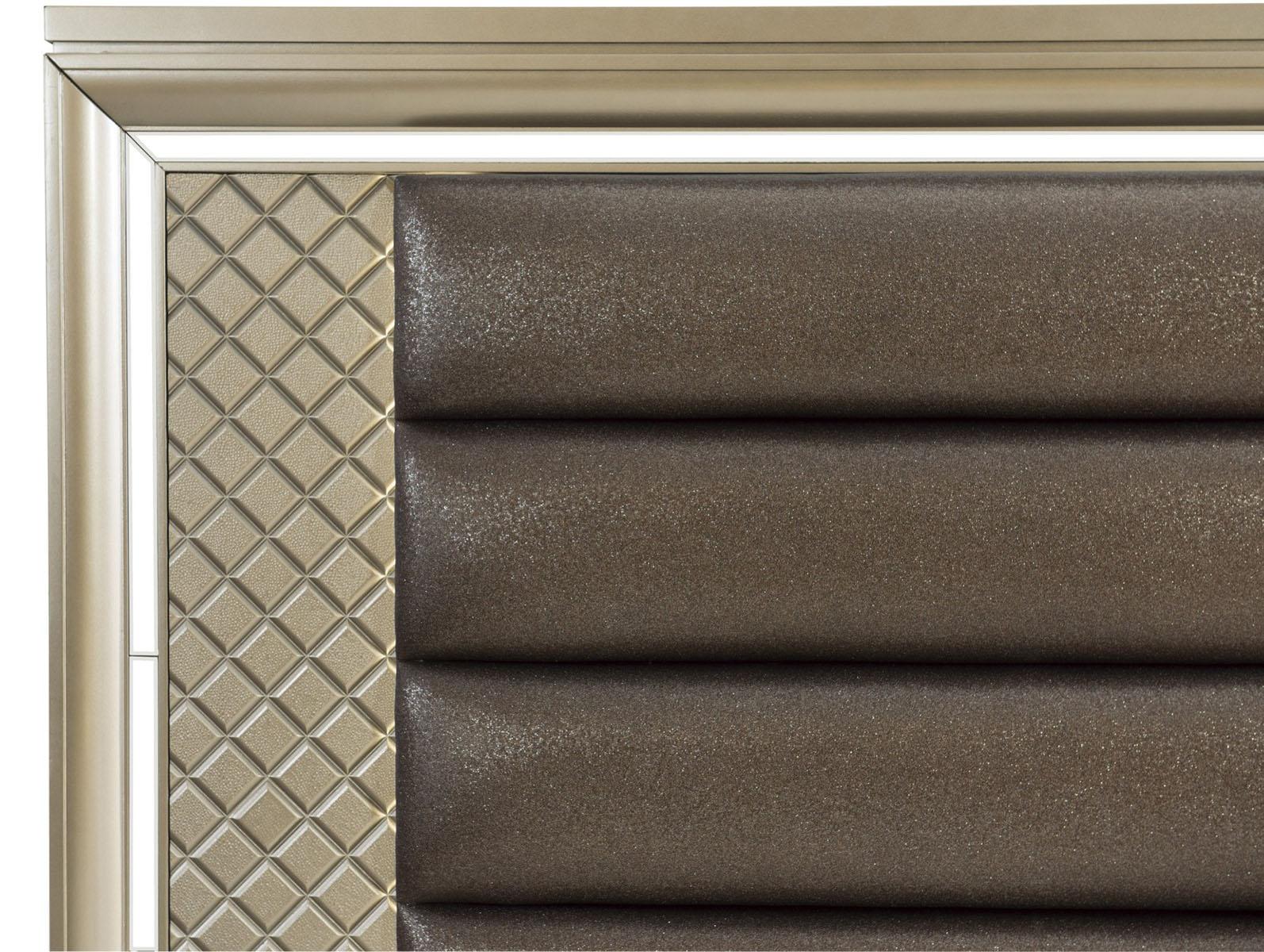 Loudon Queen Platform with Storage Bed in Champagne Metallic 1515-1 - Furniture 4 Less Outlet (Salinas,CA)