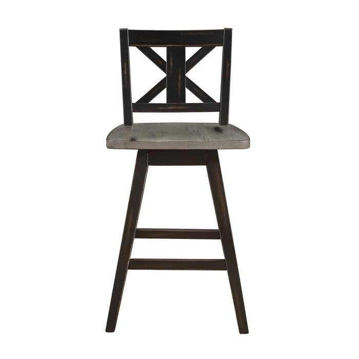Amsonia Swivel Counter Height Chair in Gray and Black (Set of 2) - Furniture 4 Less Outlet (Salinas,CA)