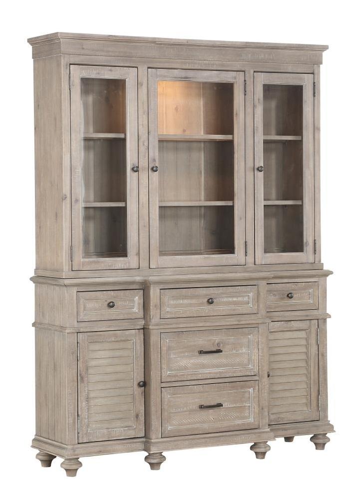 Cardano Buffet & Hutch in Light Brown 1689BR-50 - Furniture 4 Less Outlet (Salinas,CA)