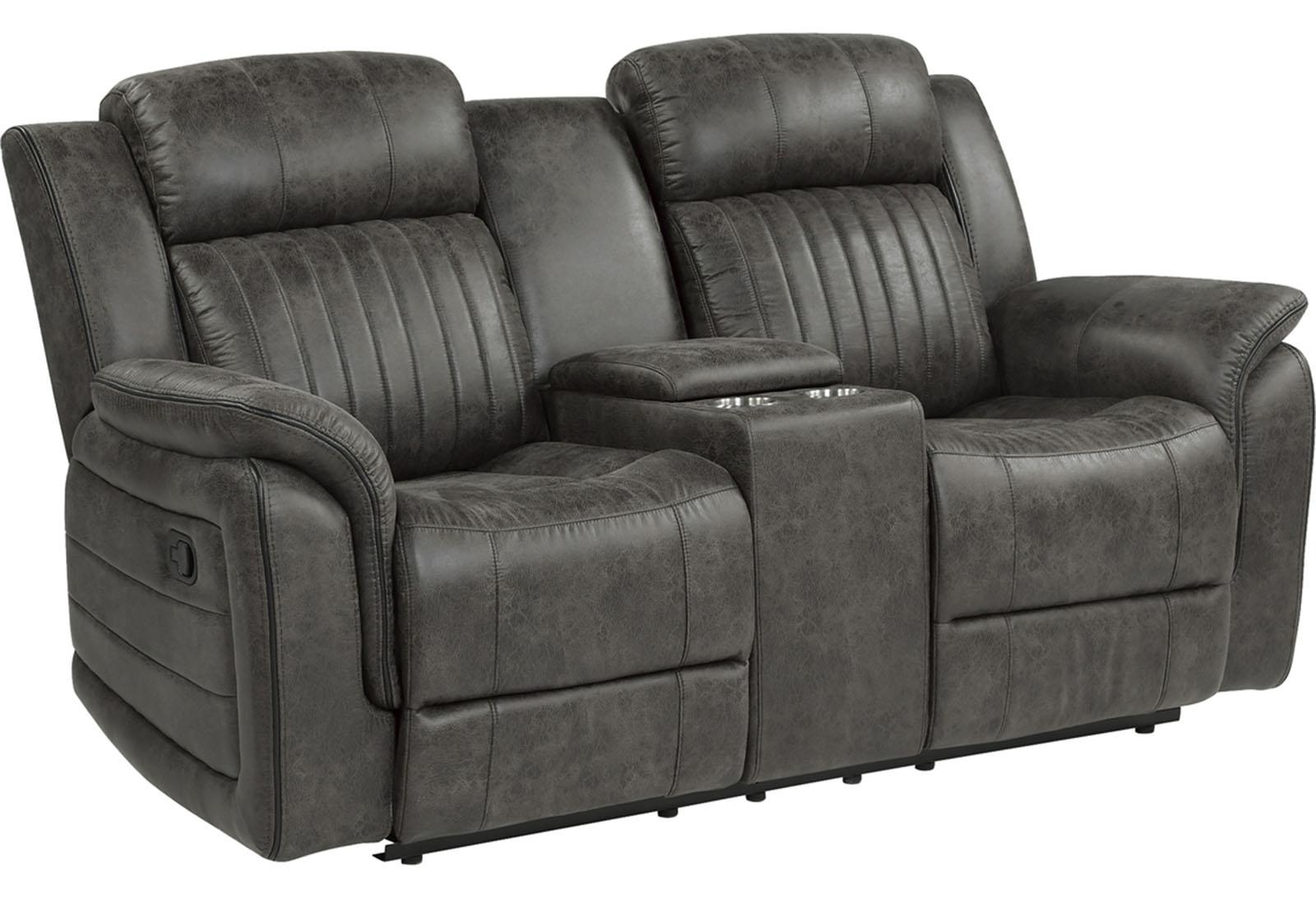 Centeroak Double Reclining Loveseat in Gray 9479BRG-2 - Furniture 4 Less Outlet (Salinas,CA)